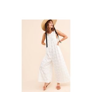Free people Embroidered white Jumpsuit